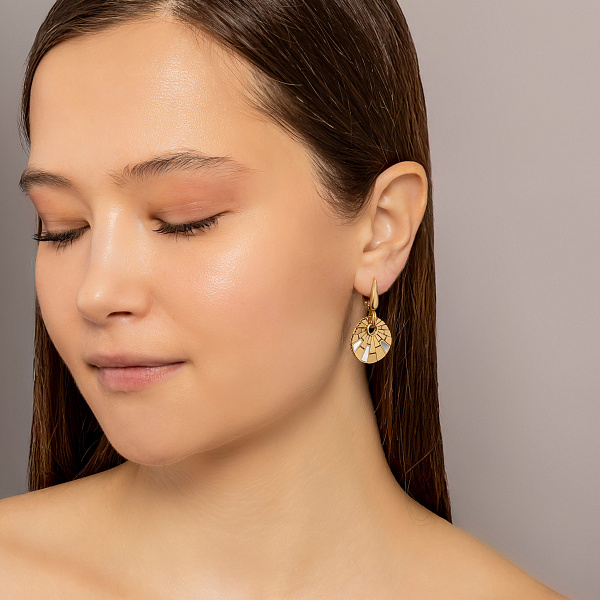 Золотые серьги Francelli с перламутром (арт. 1091785жп) – изображение 3