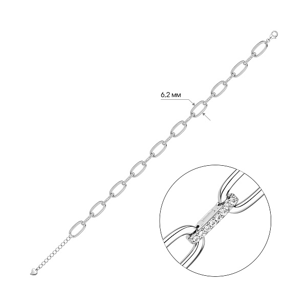 Серебряный браслет с фианитами (арт. 7509/5254) – изображение 2