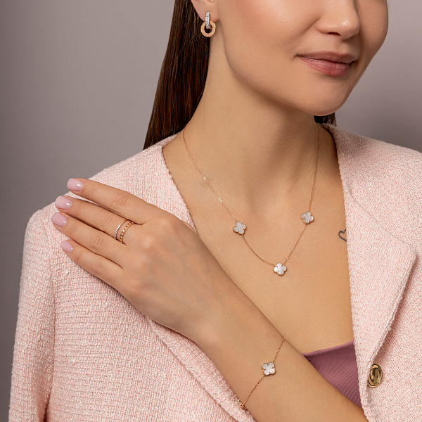 Серьги из красного золота с фианитами (арт. 111434) – изображение 4