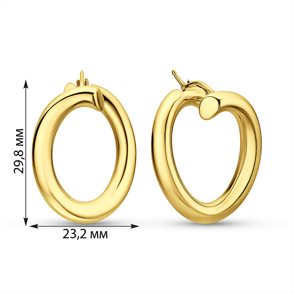 Золотые серьги-кольца Francelli без камней (арт. е1091993/30ж) – изображение 4