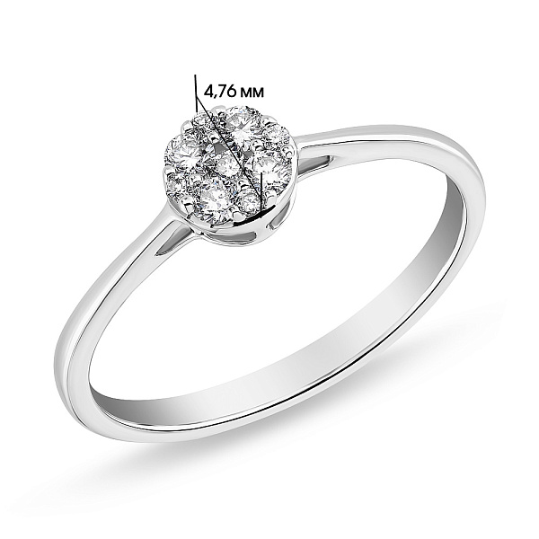 Каблучка золота в білому кольорі металу з діамантами (арт. К341253010б) – зображення 2