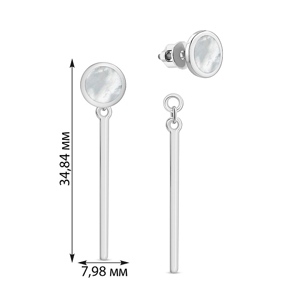 Золотые серьги трансформеры Лýна с эмалью (арт. 110616беп) – изображение 3