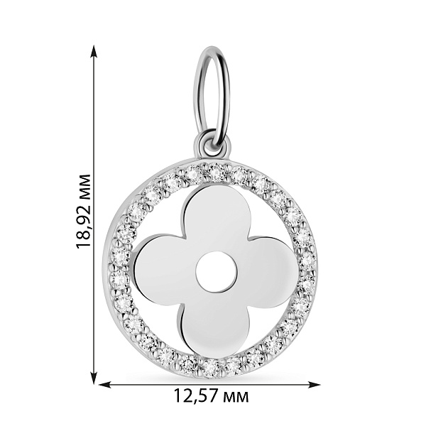Підвіс з білого золота з фіанітами (арт. 424460б) – зображення 2