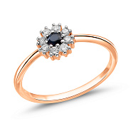 Золота каблучка з сапфіром і діамантами (арт. К011692с)