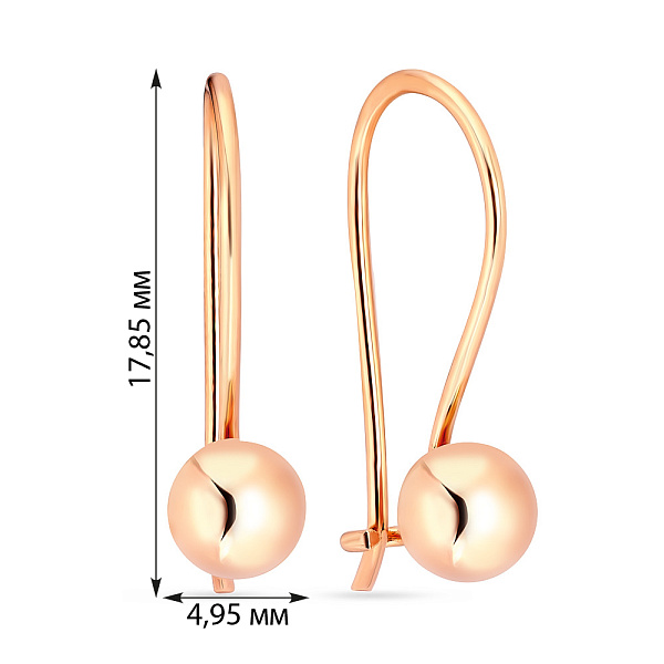 Детские сережки Шарики из красного золота (арт. 101413/4) – изображение 2