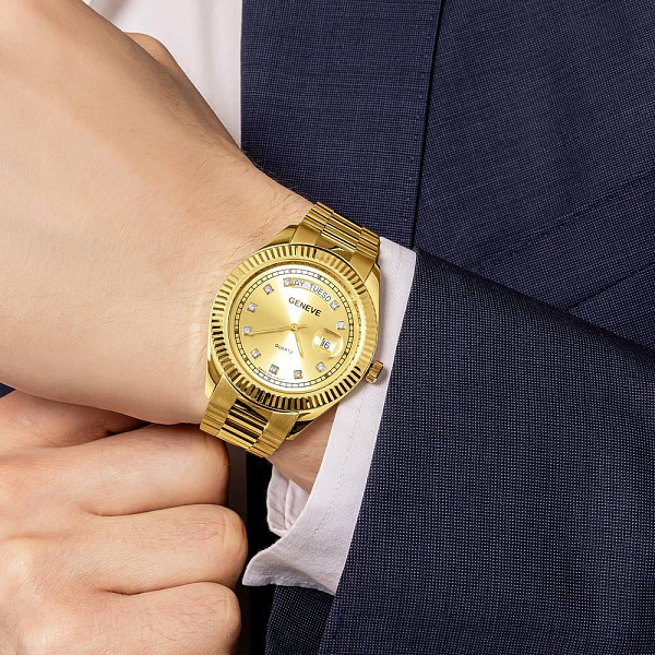 Кварцовий годинник з жовтого золота (арт. 260249жж) – зображення 3