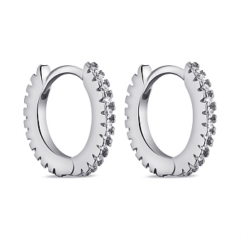 Фото Срібні сережки з доріжкою із фіанітів (арт. 7502/9254/15)