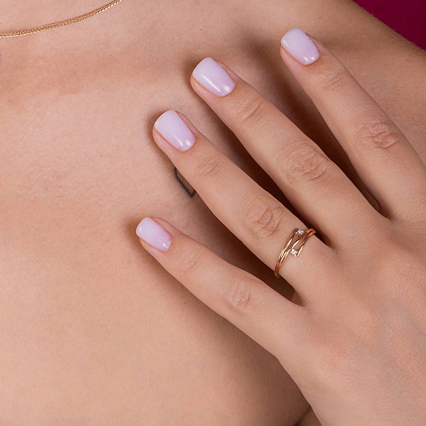 Золота каблучка з діамантами (арт. К011439) – зображення 4