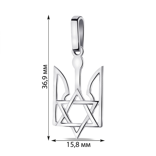 Подвес из серебра Герб Украины-Трезубец и Звезда Давида (арт. 7503/1087пю) – изображение 2