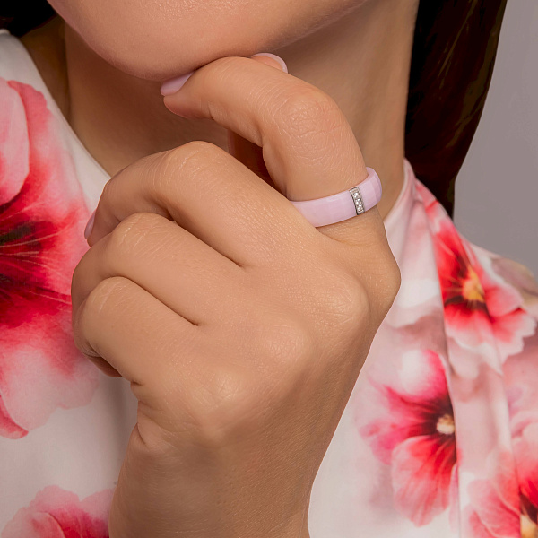 Кольцо из серебра и керамики (арт. 7501/1885949кмр) – изображение 2