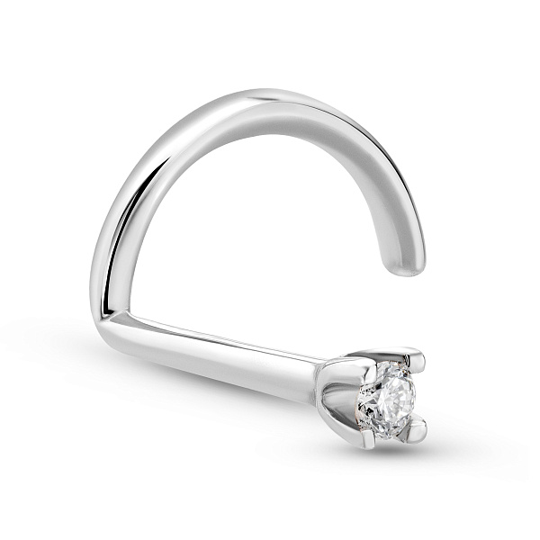 Золотая серьга-пирсинг в нос с бриллиантом (арт. 6112627202) – изображение 1