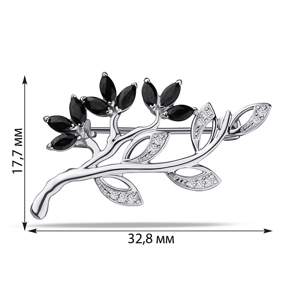 Серебряная брошь с фианитами (арт. 7505/660чбп) – изображение 2