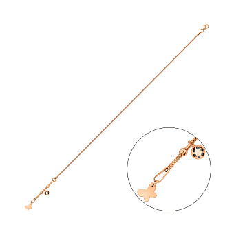 Фото Золотий браслет на ногу Метелик з підвісною частиною (арт. 326313н)