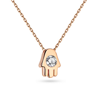 Золотое колье «Божья ладонь. Рука Мириам» с фианитом (арт. 351568)