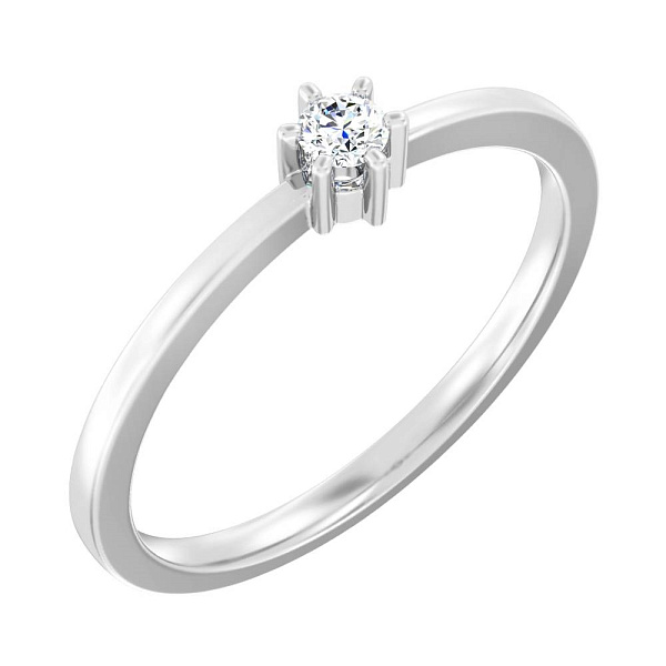 Золотое кольцо с бриллиантом (арт. К011169010б) – изображение 1