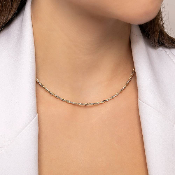 Кольє Francelli з жовтого і білого золота (арт. 352923жб) – зображення 2