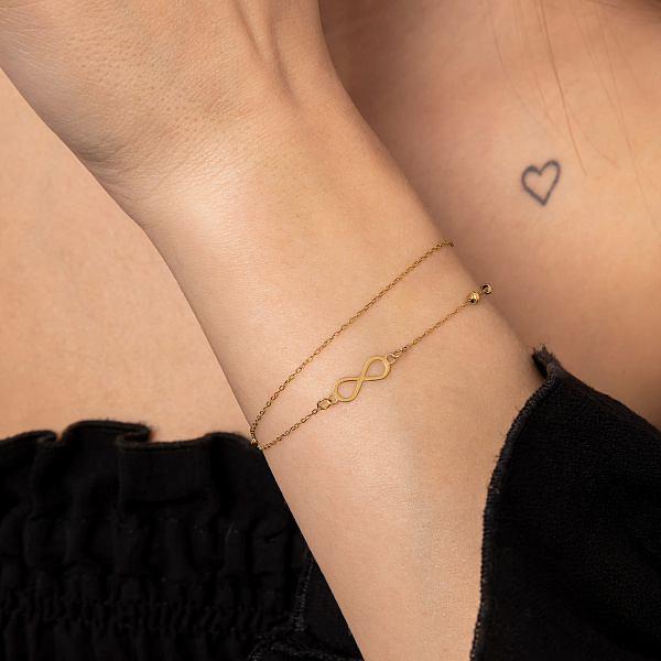 Браслет из желтого золота «Бесконечность» (арт. 324867жа) – изображение 2