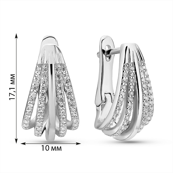 Серьги из серебра с фианитами (арт. 7502/2187158) – изображение 2