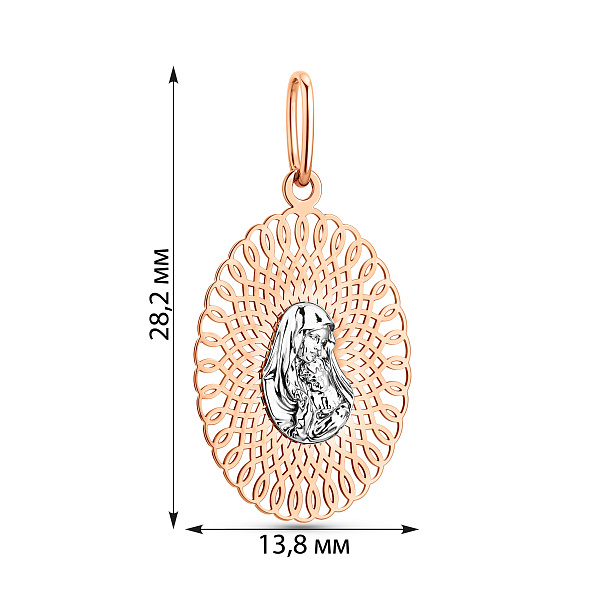 Ладанка из золота Божья Матерь с младенцем (арт. 440864кб) – изображение 3