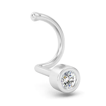 Золотий пірсинг в ніс з діамантом (арт. Н011848б)