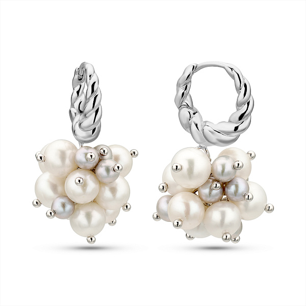 Серебряные серьги с жемчугом (арт. 7502/2183655жбср) – изображение 1