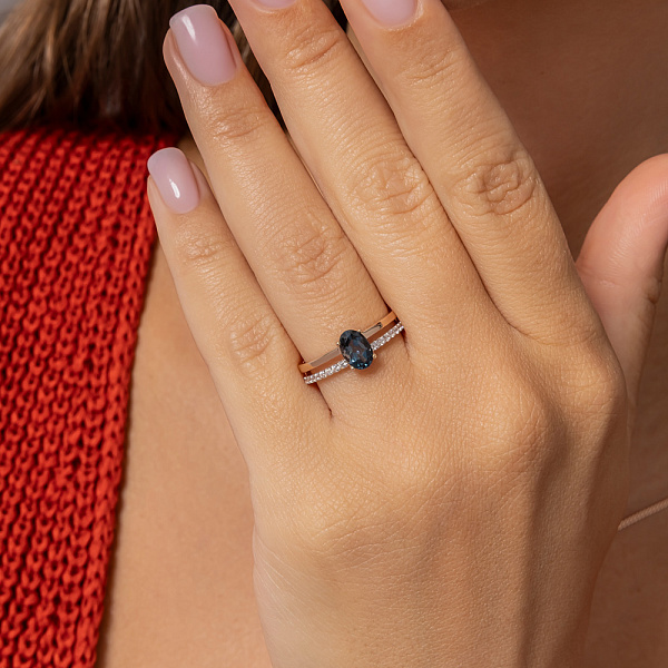 Золотое кольцо с топазом лондон  (арт. 141135Пл) – изображение 3