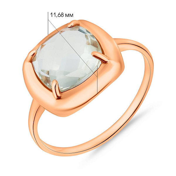 Кольцо из красного золота с кварцем (арт. 152877Пкз) – изображение 3