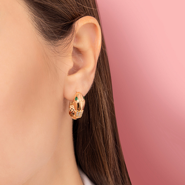 Золоті сережки Змія з фіанітами (арт. 1091090з) – зображення 2