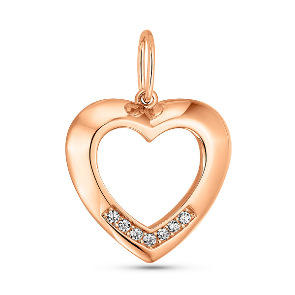 Золотой кулон в форме сердца (арт. 424671) – изображение 1