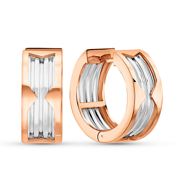 Сережки-кільця з комбінованого золота (арт. 104165/20кб) – зображення 1