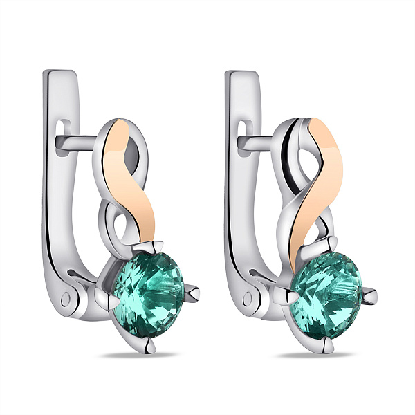 Серебряные серьги с верделитом (арт. 7202/216Врдсп) – изображение 1