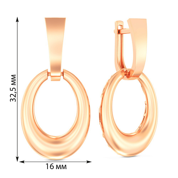 Серьги из красного золота (арт. 111329) – изображение 2