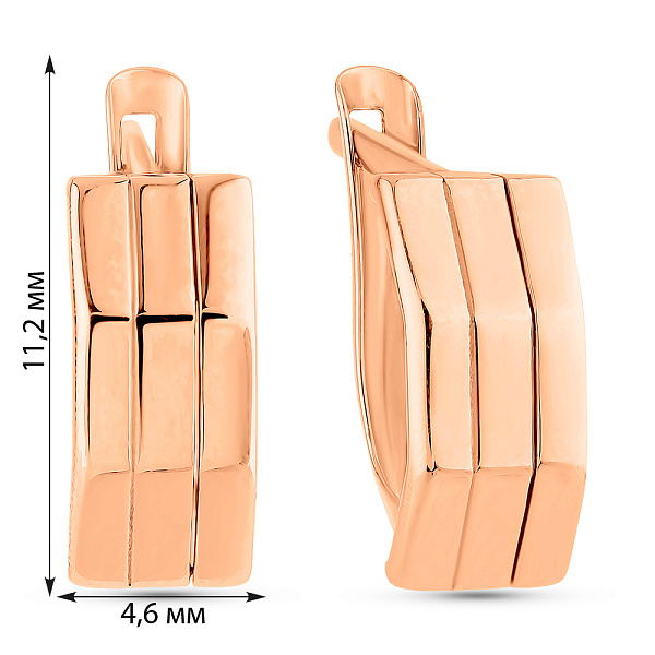 Золотые серьги без камней (арт. 1091150) – изображение 3