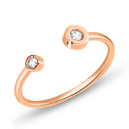 Незамкнутое кольцо из красного золота с фианитами (арт. 155554)