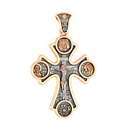 Золотий натільний хрестик з червоного золота з  розп'яттям (арт. 501674)
