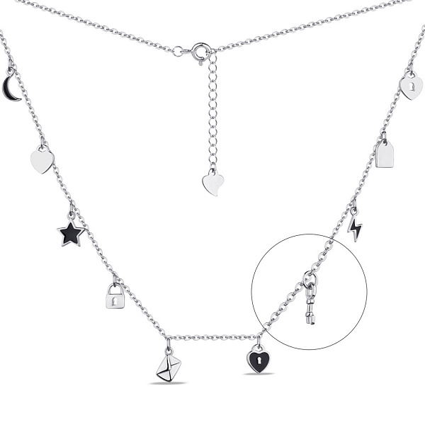 Серебряное колье с подвесками (арт. 7507/2015еч) – изображение 1