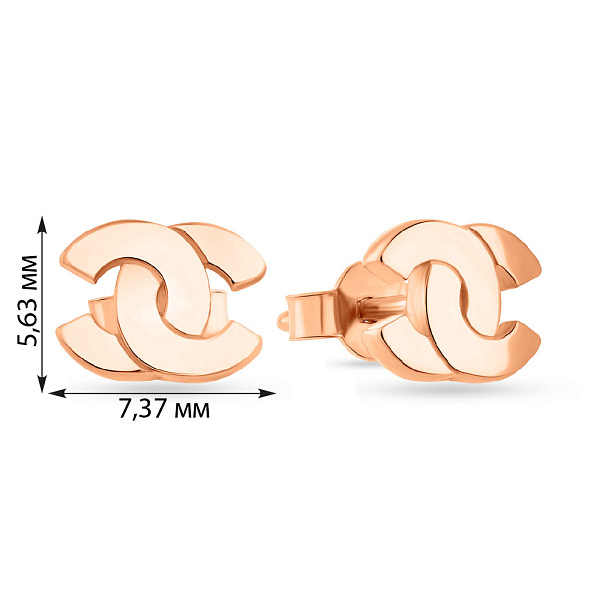 Золотые серьги-пусеты (арт. 1091245) – изображение 2