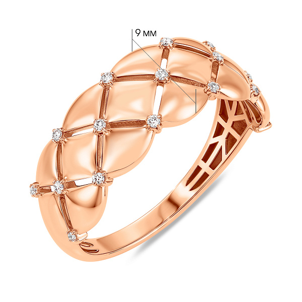 Кольцо из красного золота с фианитами (арт. 1401079) – изображение 4