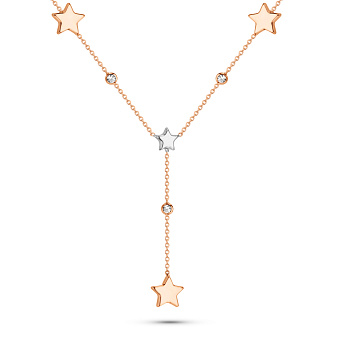 Золотое колье с фианитами (арт. 352657кб)