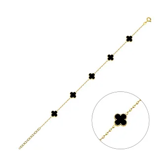 Золотий браслет з оніксом (арт. 326912/8жо)