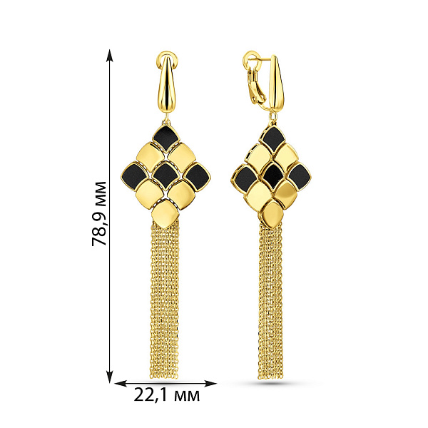 Серьги-подвески Francelli из желтого золота (арт. 1091333жо) – изображение 3