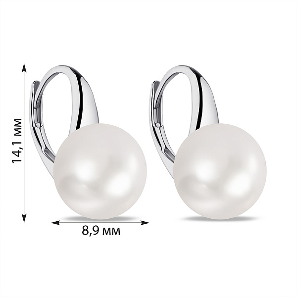 Серебряные серьги с жемчугом  (арт. 7502/2972/2жб) – изображение 2