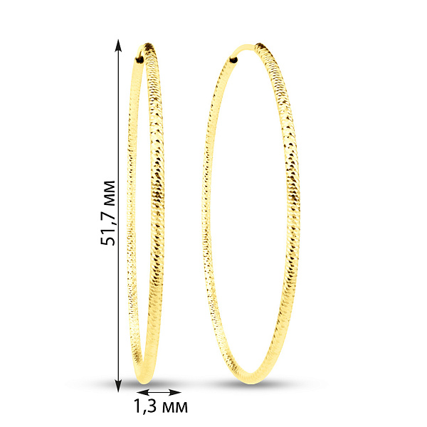 Серьги-кольца из желтого золота (арт. 122001/50ж) – изображение 4