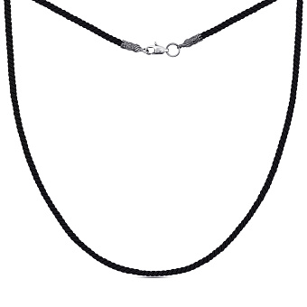 Фото Шелковый шнурок с серебряными вставками (арт. 7308/4100350)