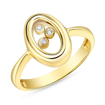 Кольцо из желтого золота с фианитами (арт. 154597ж)