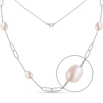 Срібне кольє з перлинами (арт. 7507/2185185жб)