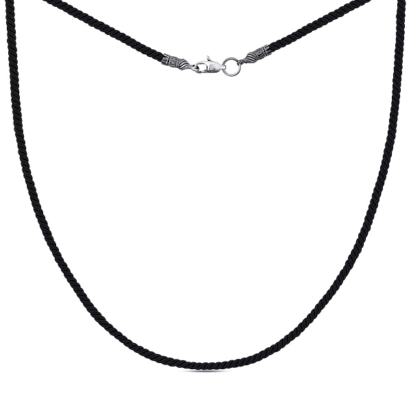 Шелковый шнурок с серебряными вставками (арт. 7308/4100350) – изображение 1