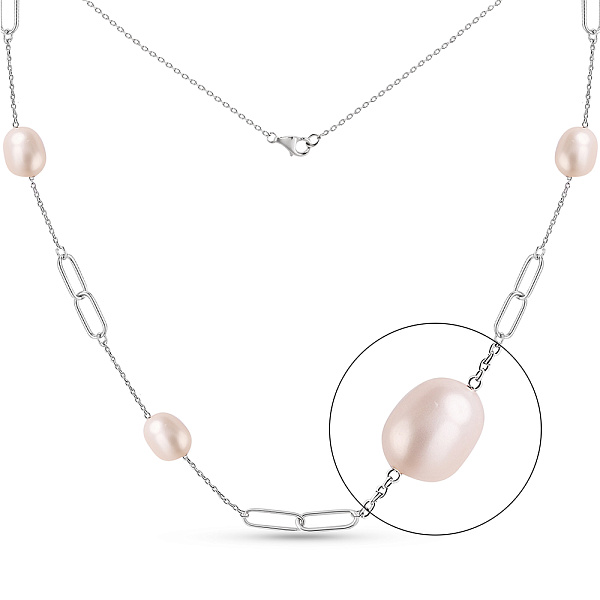 Срібне кольє з перлинами (арт. 7507/2185185жб) – зображення 1