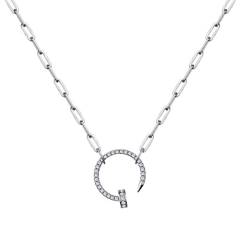 Колье из серебра "Гвоздь" с фианитами (арт. 7507/1278)