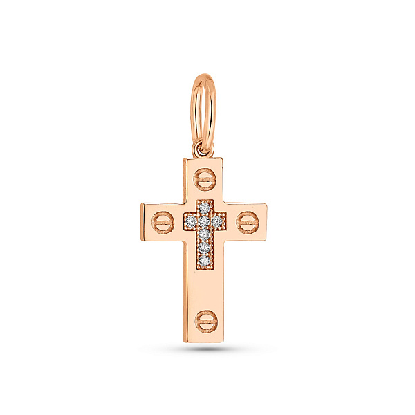 Золотой крестик с фианитами (арт. 424654) – изображение 1